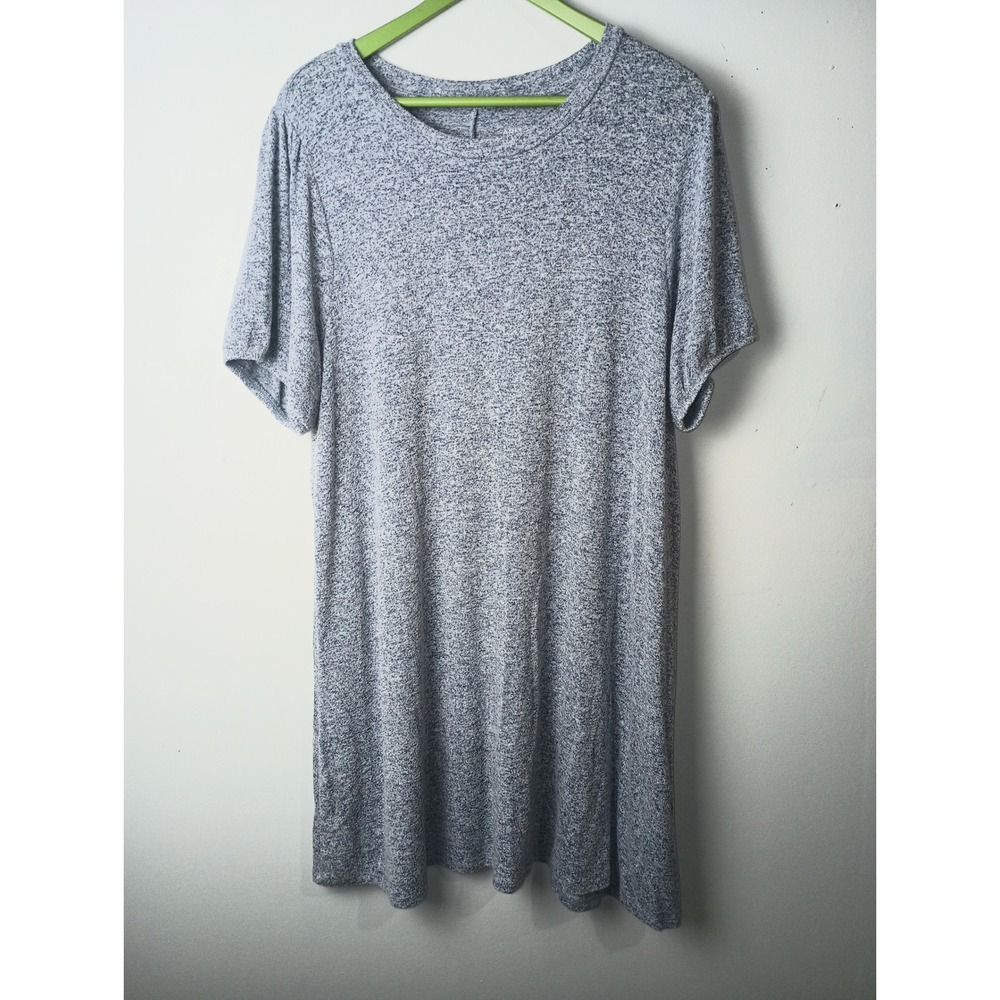 Arizona Jean Womens Blue Heathered Marl Knit Short Sleeve T-Shirt Shift Dress XL